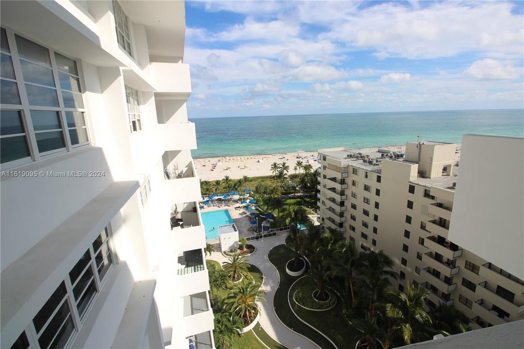 view over pool and beach