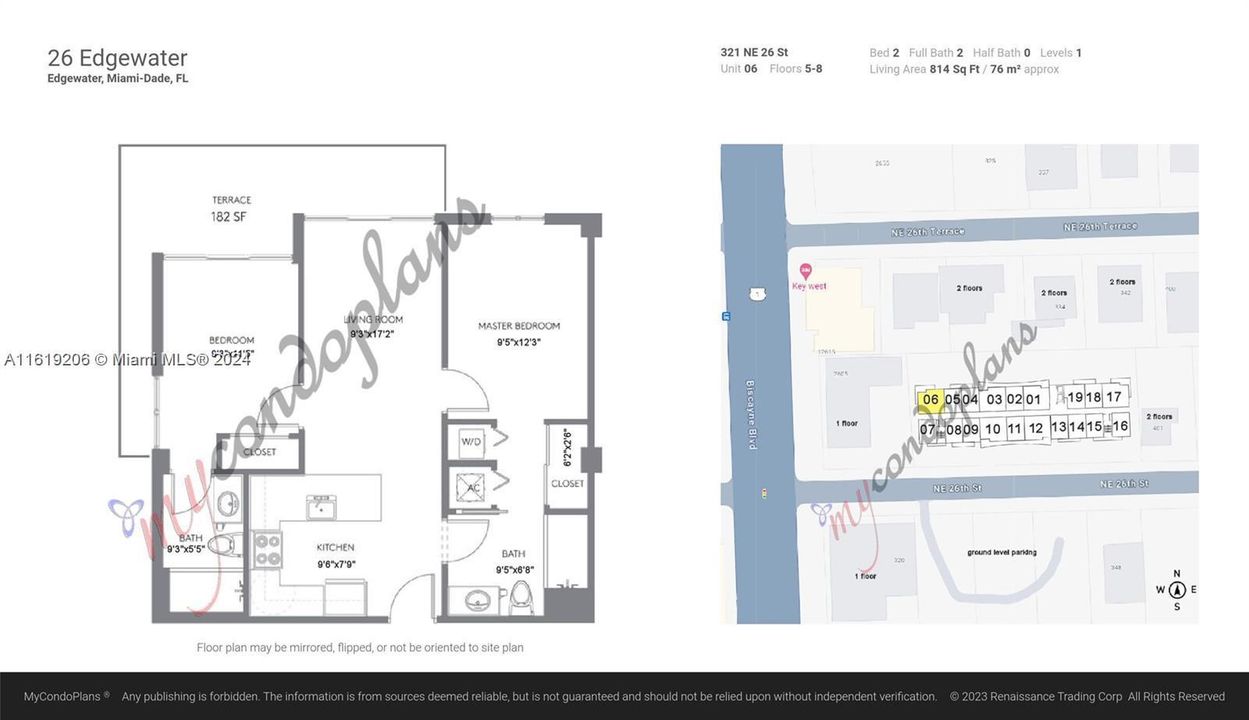 For Rent: $3,600 (2 beds, 2 baths, 814 Square Feet)