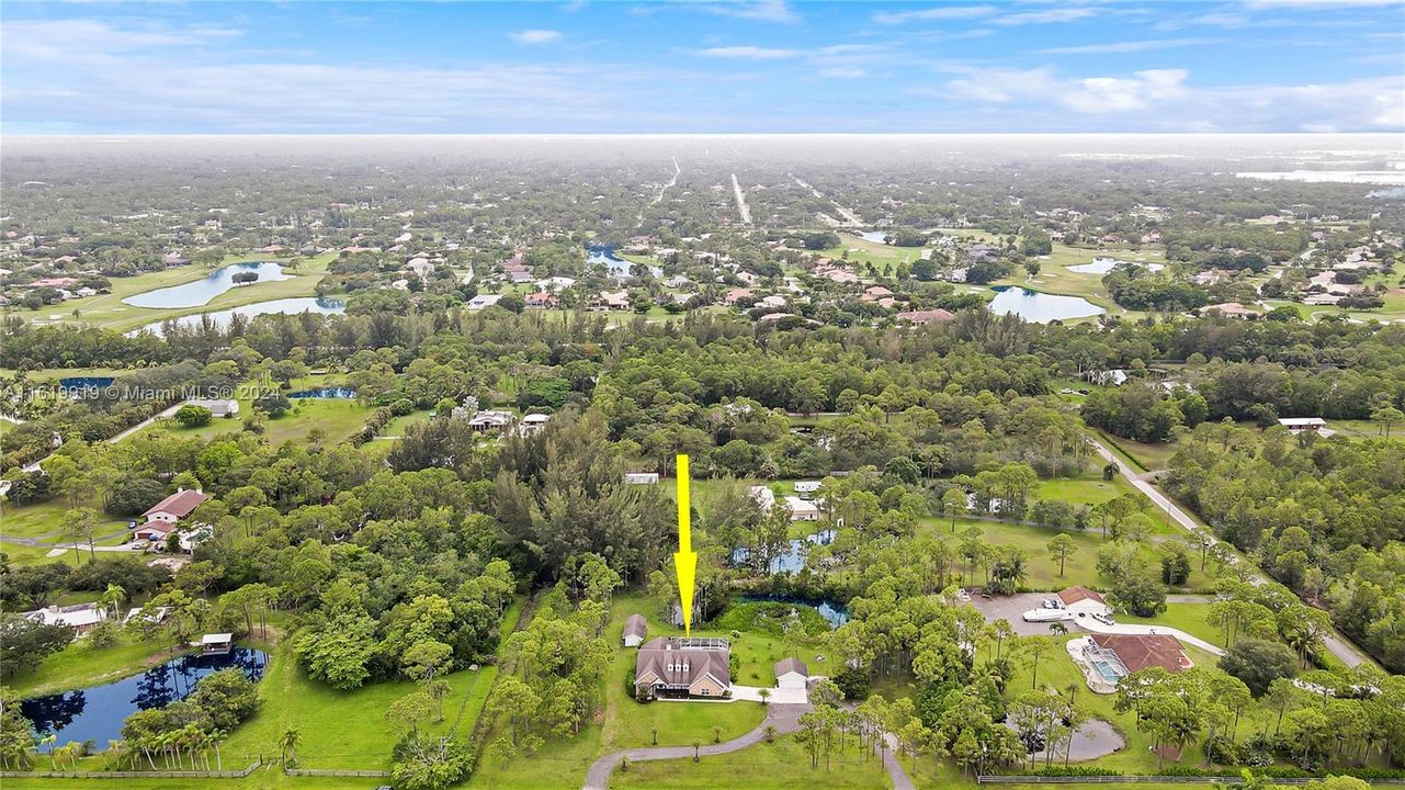 Aerial view facing west looking toward Bay Hill Estates