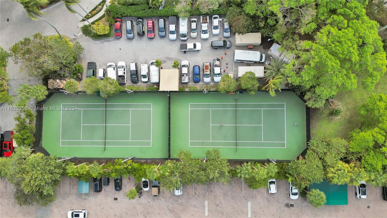 Tennis courts with lights