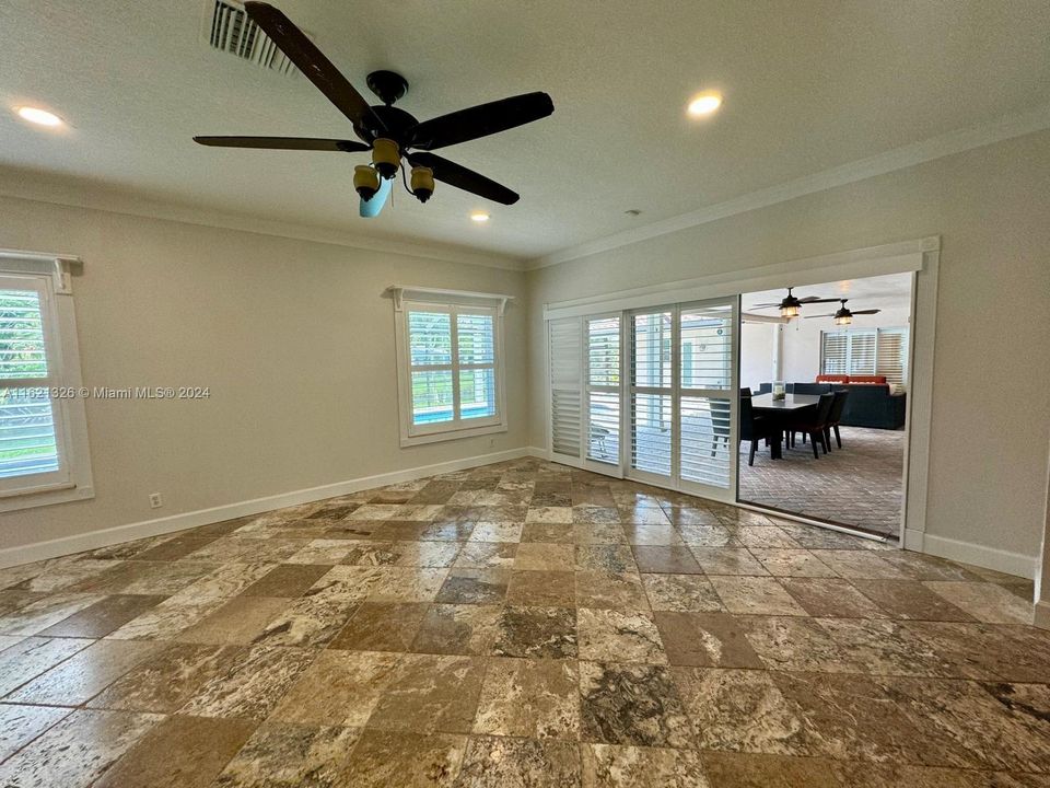 Family room with access to the patio