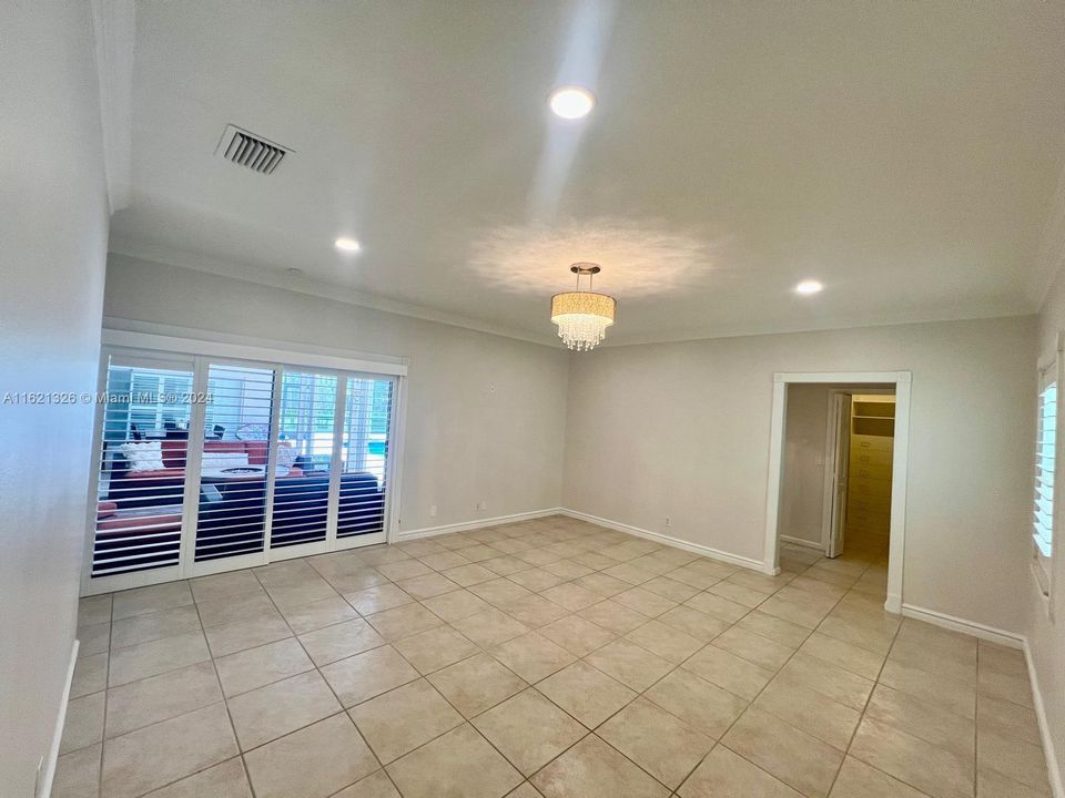 Master bedroom access to the patio