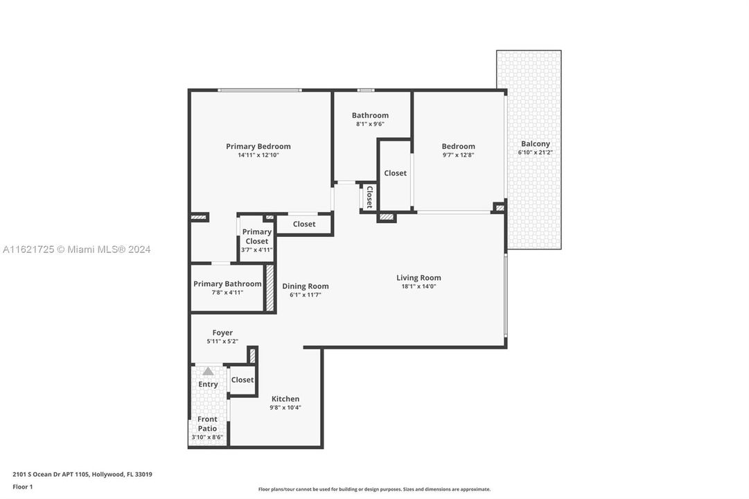 Activo con contrato: $485,000 (2 camas, 2 baños, 1100 Pies cuadrados)