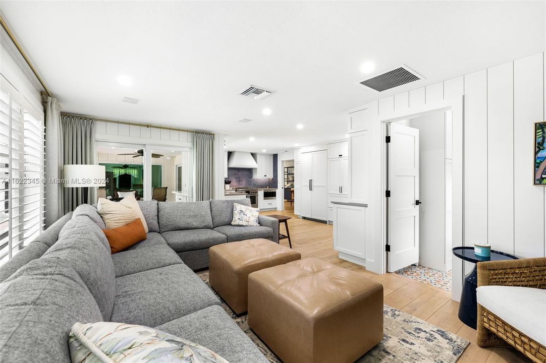 Family room into kitchen