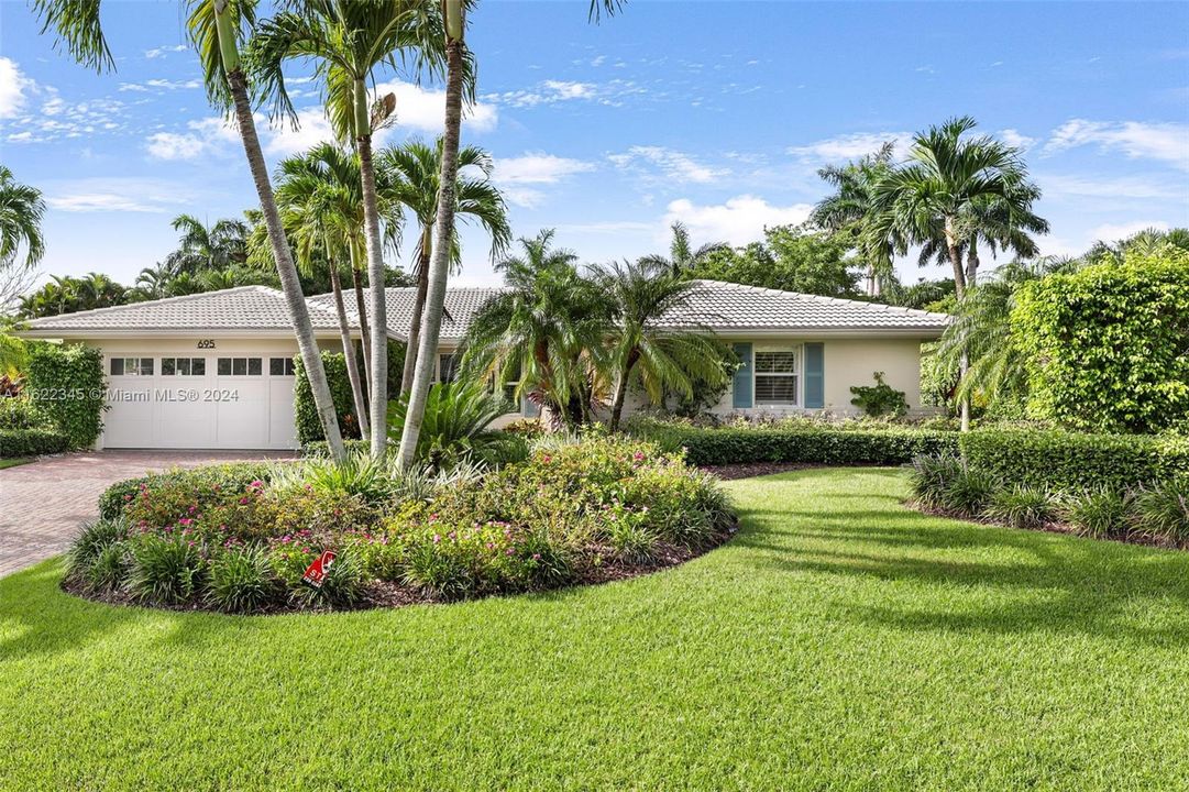 Lush landscaped yard