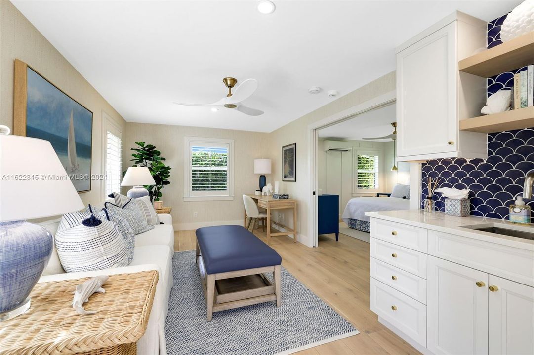 Wet Bar and living area in casita with separate entrance