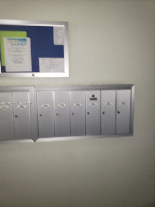 Mailboxes at entry/foyer of building