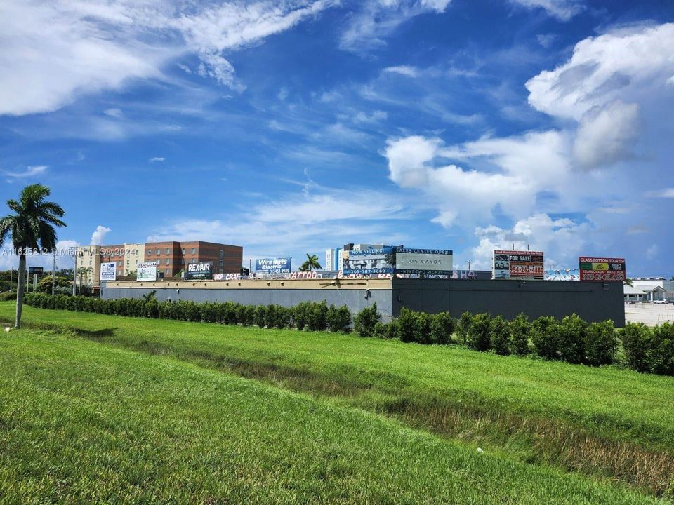 Rear view of buildings from Florida Turnpike