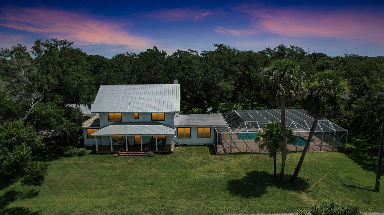 main house at twilight
