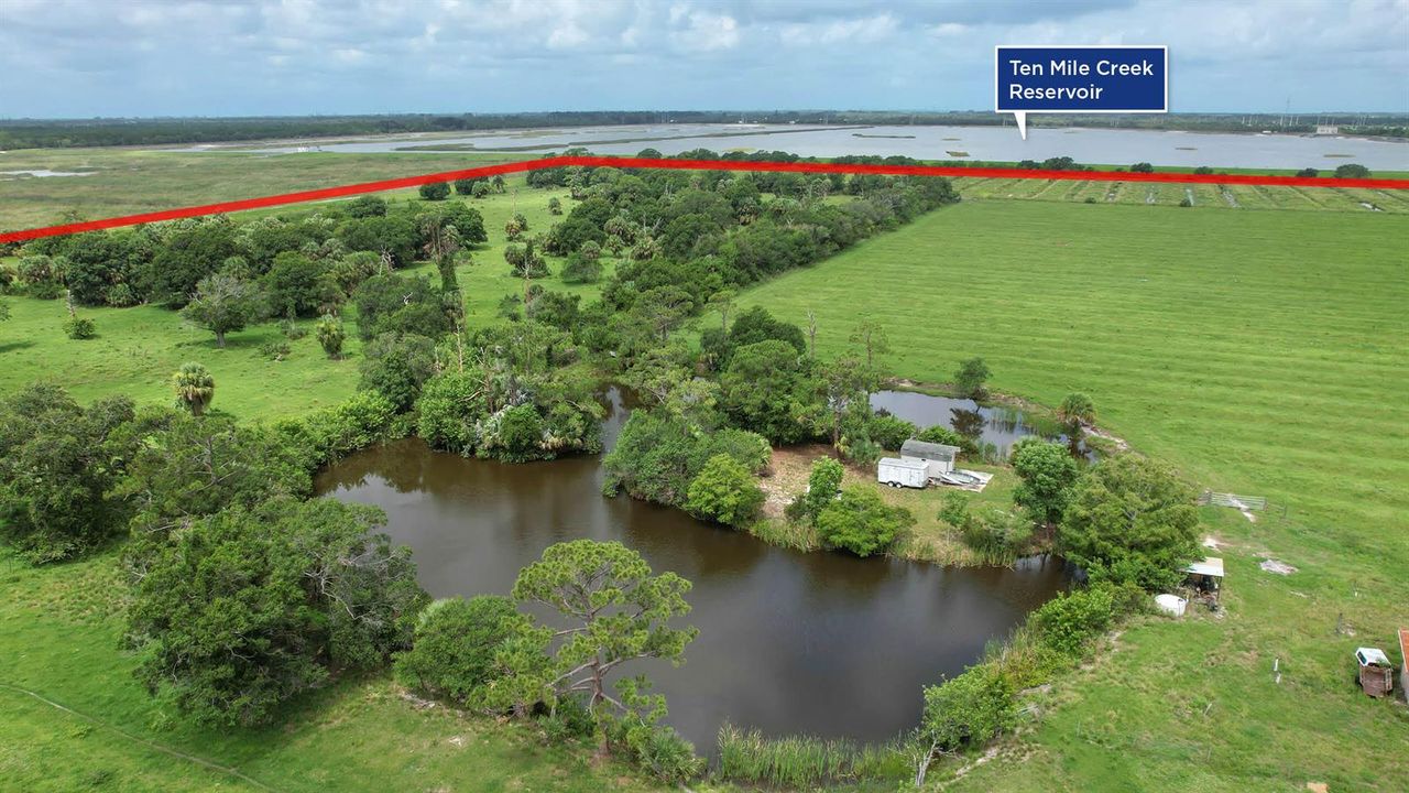 One of three ponds/lakes