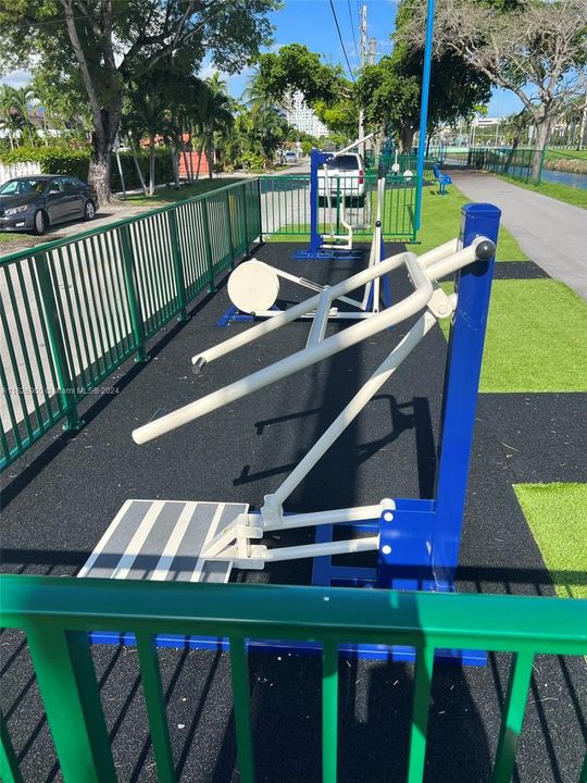 Gym Equipment found in the linear park across the stree