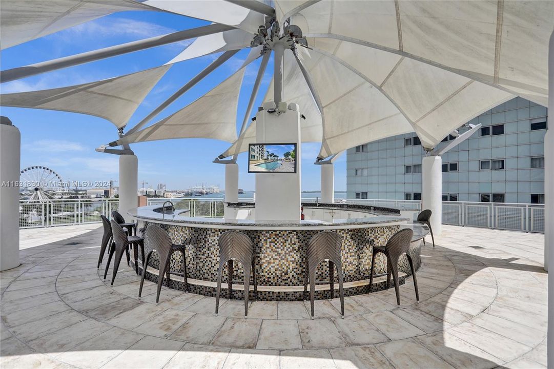 Outdoor Bar on Pool Deck