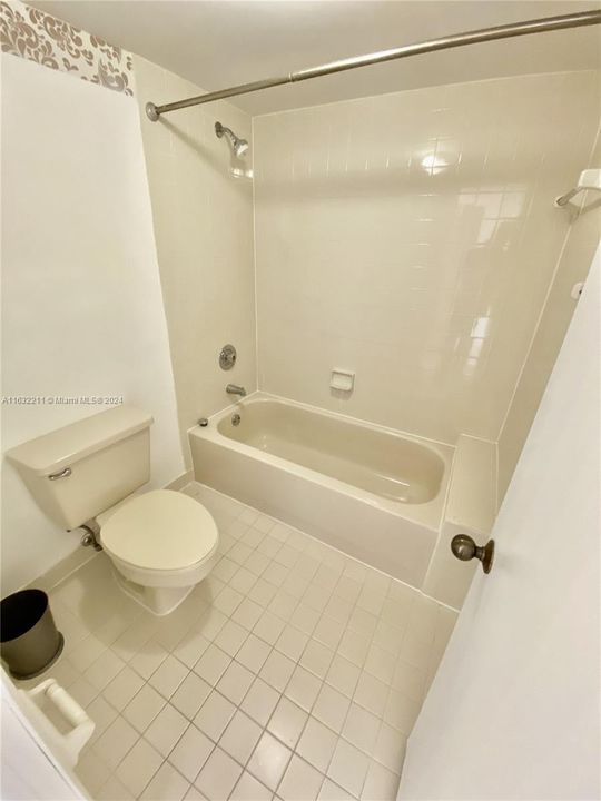 Master bathroom has tub/shower