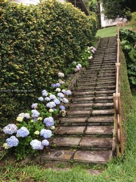 Stairs to upper yard