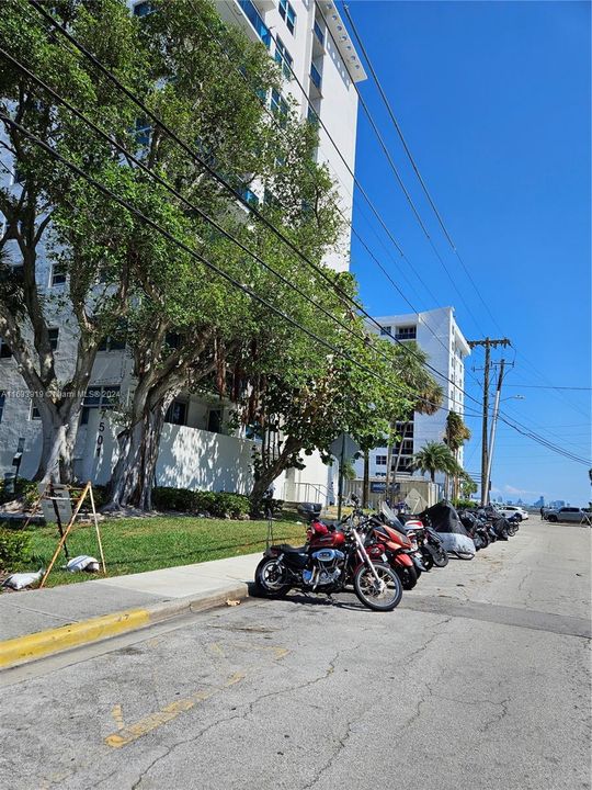 MOTORCYCLE PARKING ON THE ENTRANCE