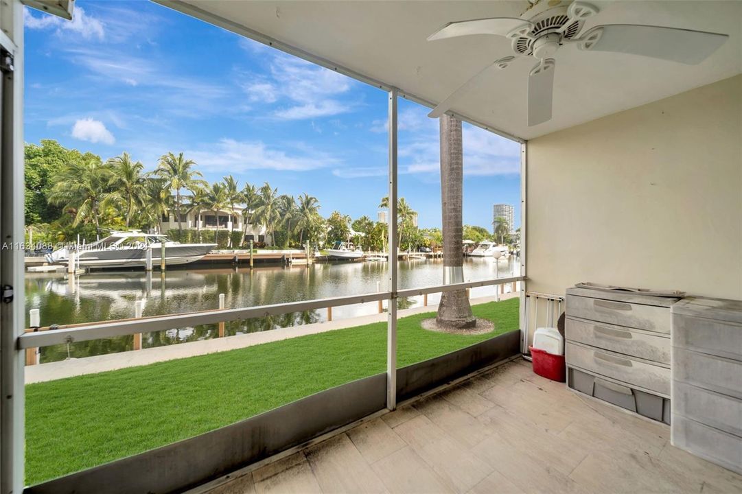 View of million dollar homes across the canal