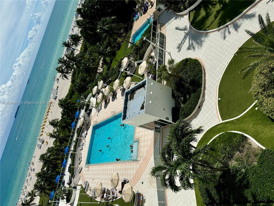 ocean views from balcony, new umbrellas