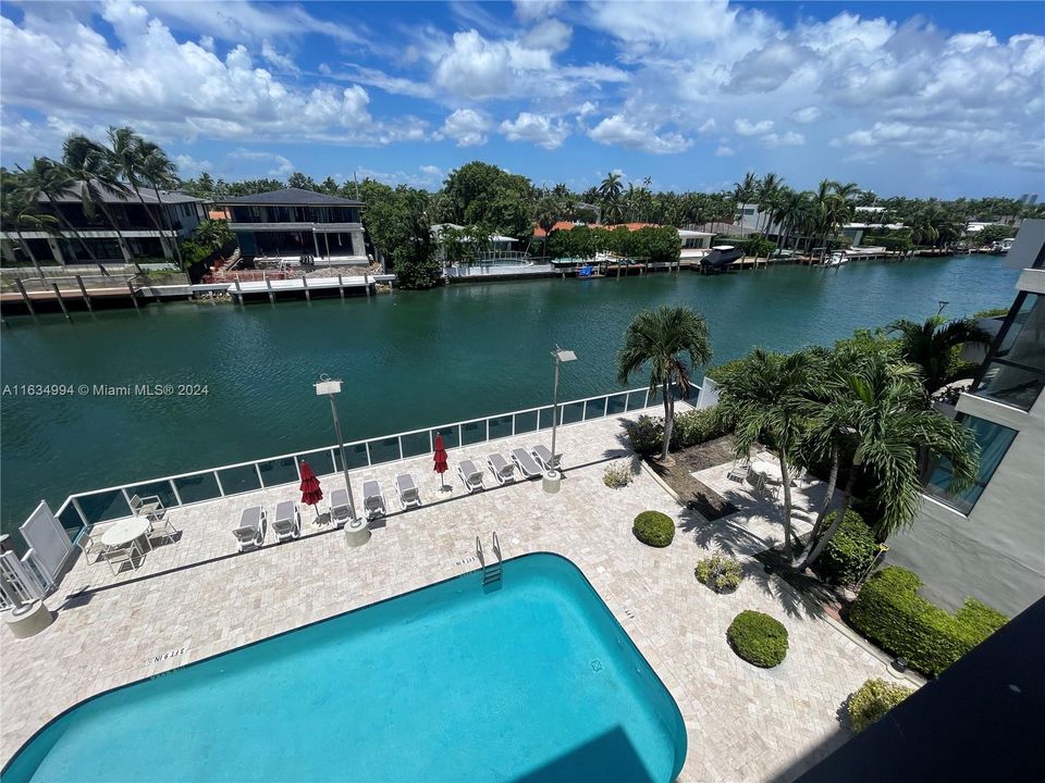 swimming pool view from balcony