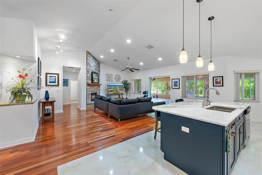 Open area kitchen and living room