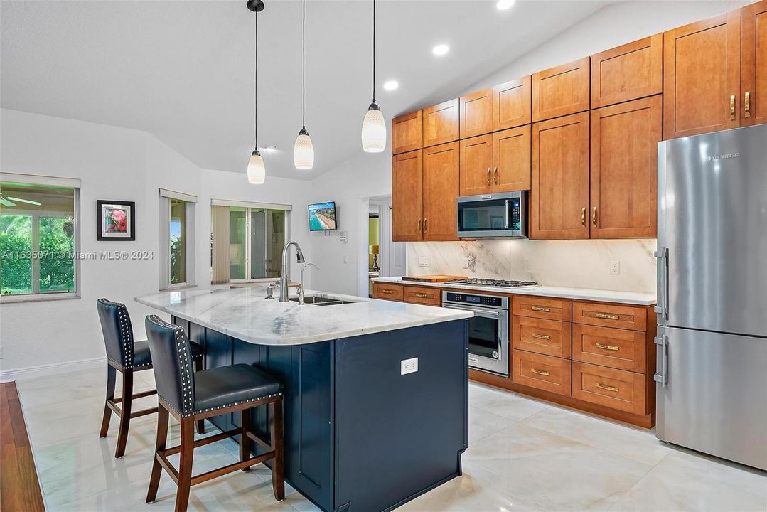 New 1 yr. old reno. kitchen; Italian porcelain tiles