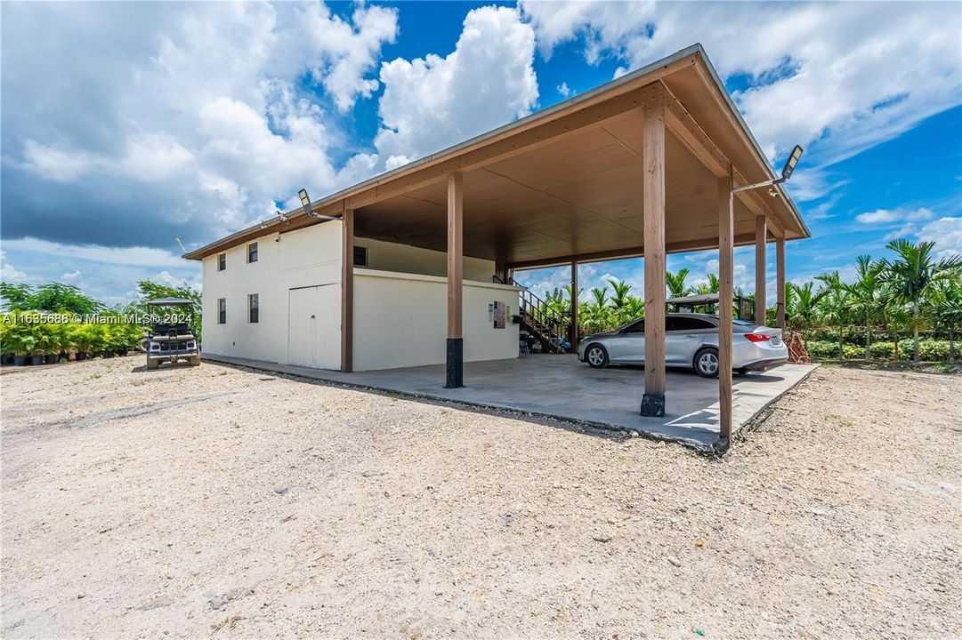 COVERED LOADING AREA PARKING AND OFFICES