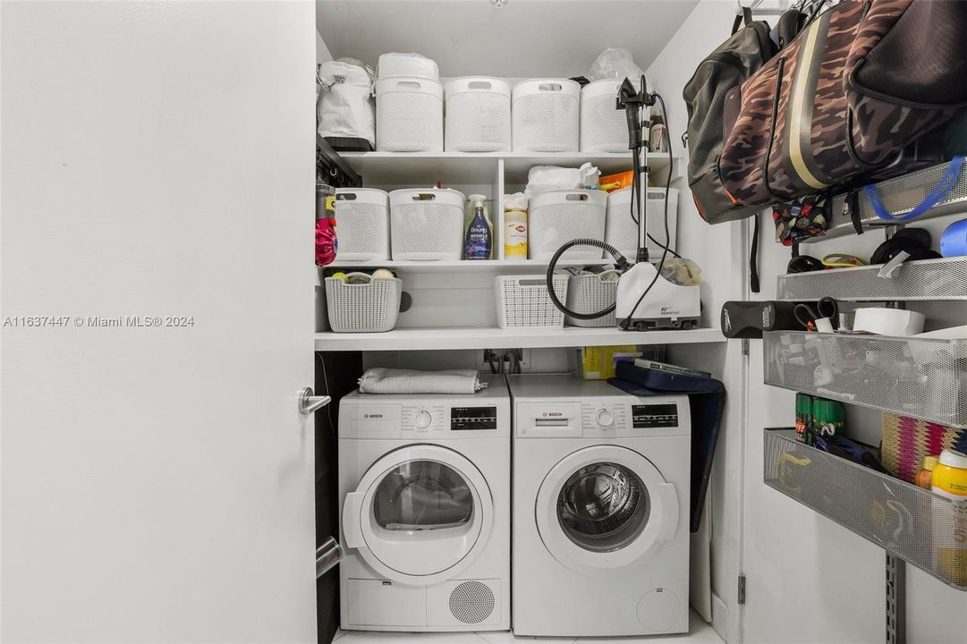 Laundry room with upgraded storage