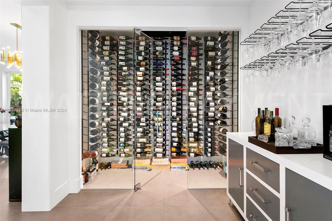 WINE VESTIBULE HOLDS 504 REGULAR WINE BOTTLES AND 72 MAGNUMS