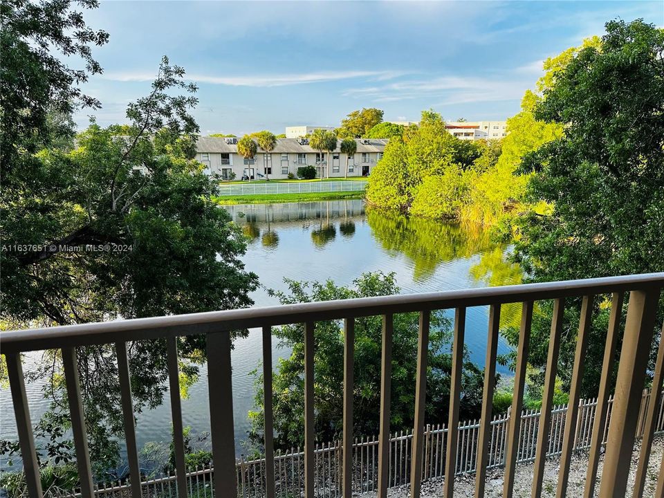 Scenic lake view waterfront from balcony