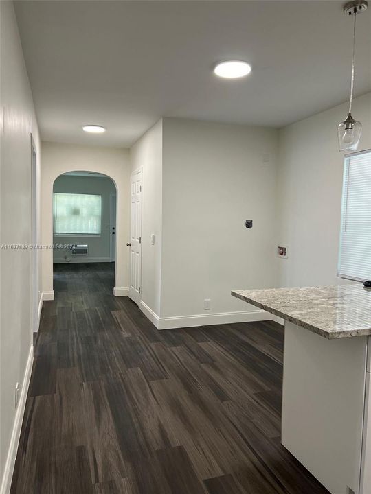 View from kitchen to front entrance