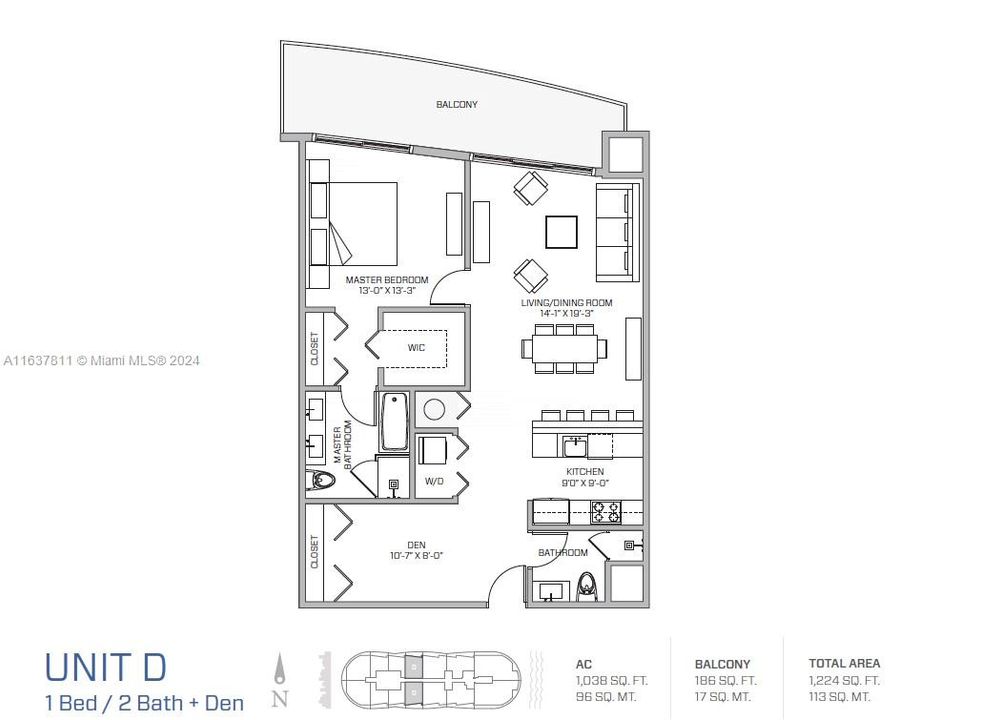 Recently Rented: $3,900 (1 beds, 2 baths, 979 Square Feet)