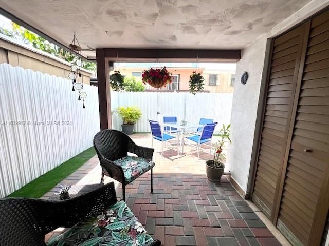 Covered patio area