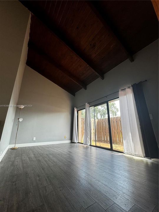 Spacious room for a dining and living room combined