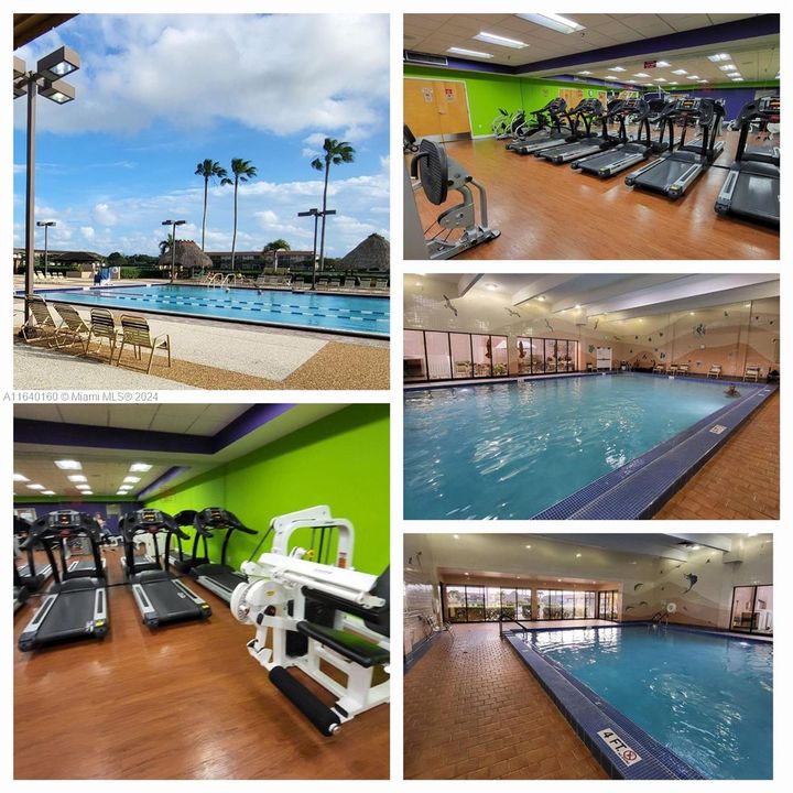 Indoor heated pool, exercise room.