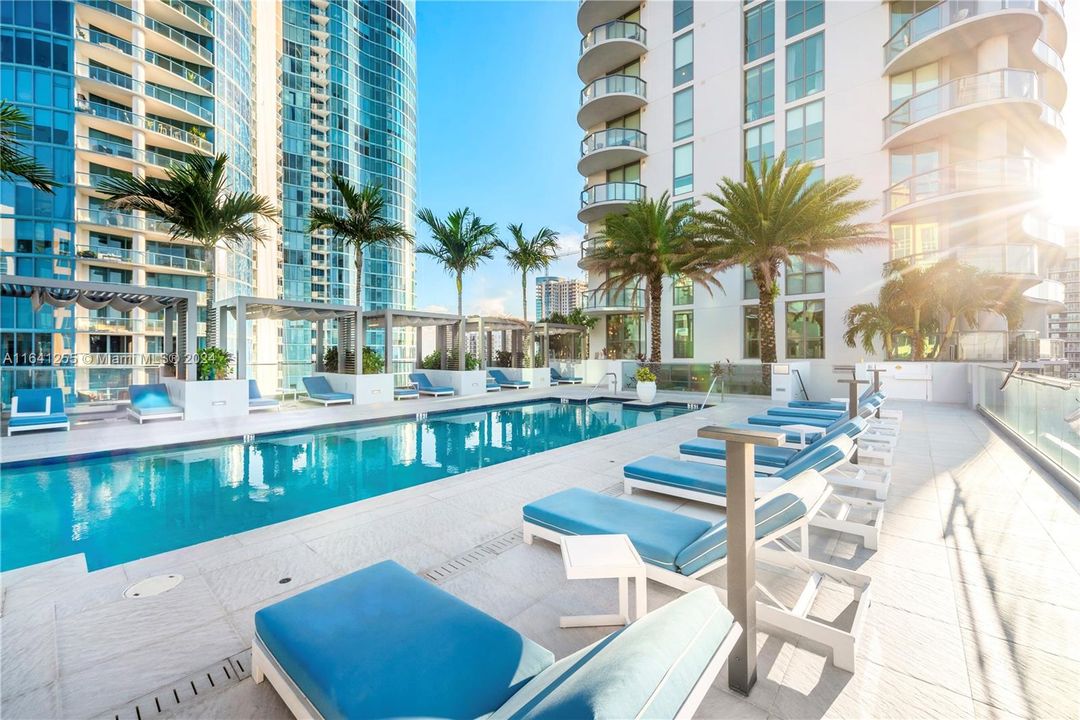 Pool with Lounge Chairs & Cabanas