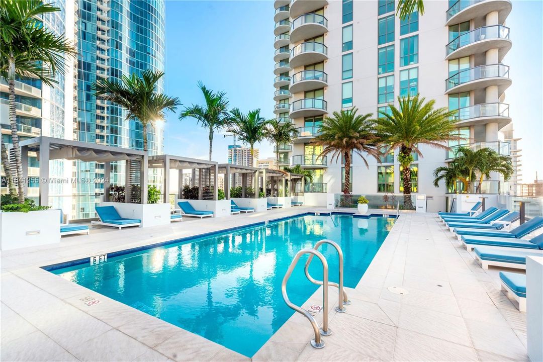 Pool with Lounge Chairs & Cabanas