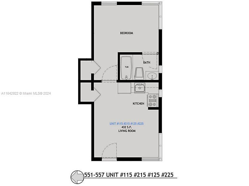 For Sale: $245,000 (1 beds, 1 baths, 426 Square Feet)