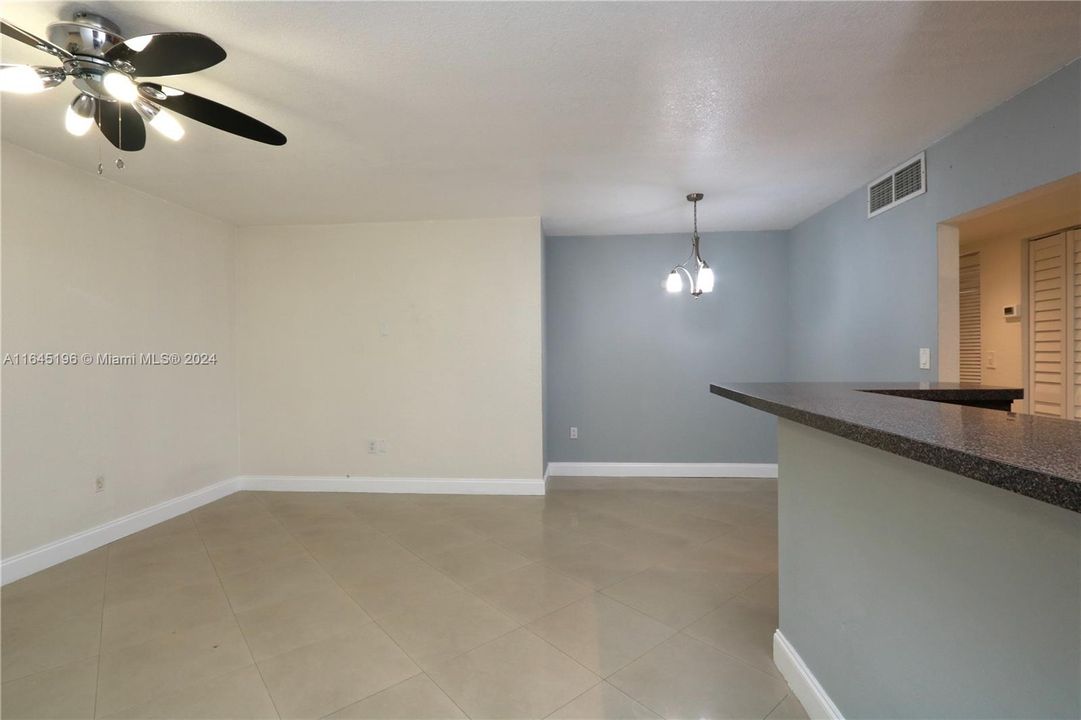 Living room and dining area