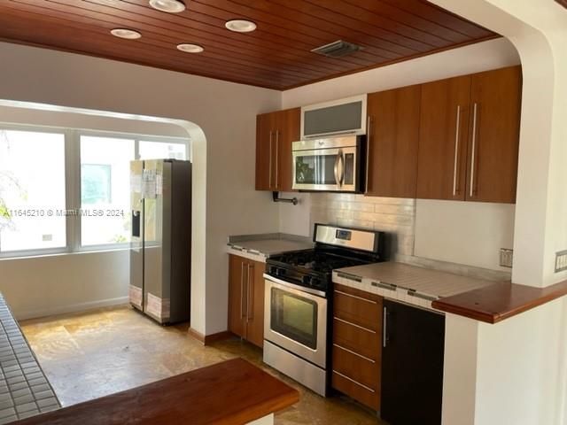 Kitchen with SS appliances