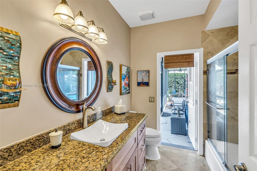 Guest Bathroom with Access to Pool