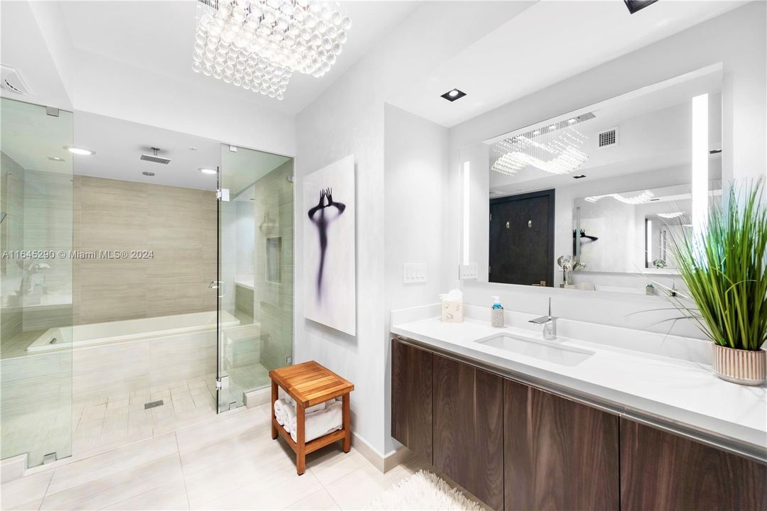 Primary Bathroom with Spacious Shower & Tub