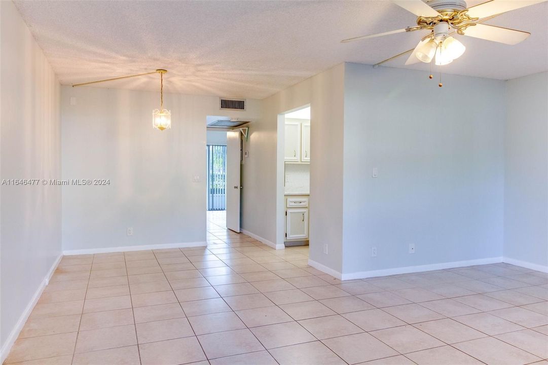 Combined Living and Dining room off front door entrance