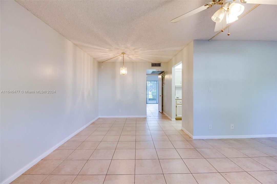 Combined Living and Dining room off front door entrance