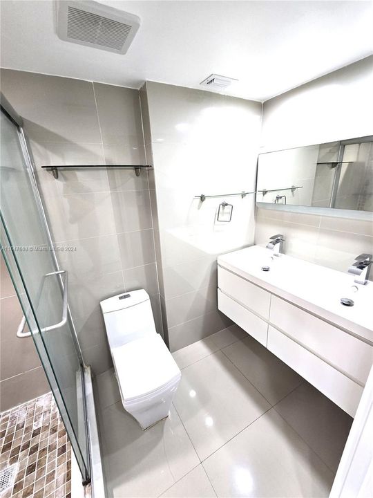 Master Bathroom with double sinks.