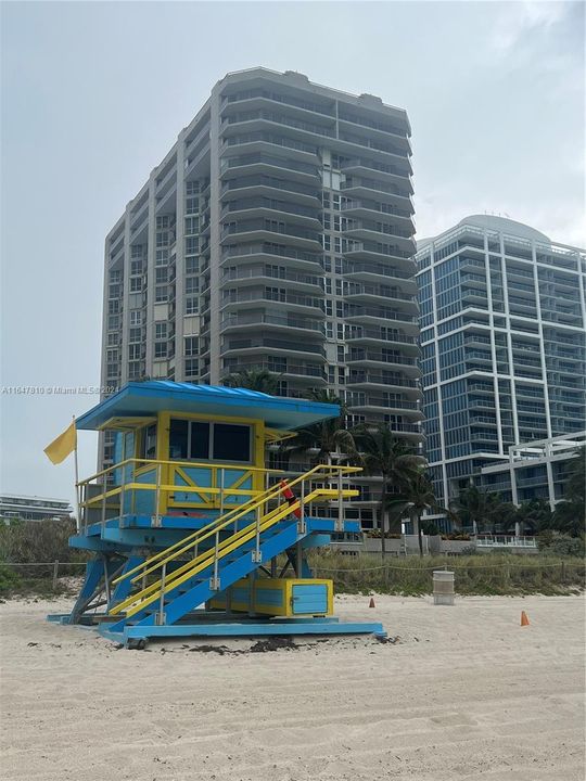 View of the building from the beach