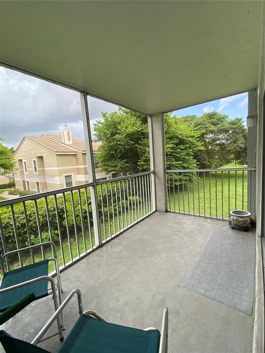 Screened with garden view