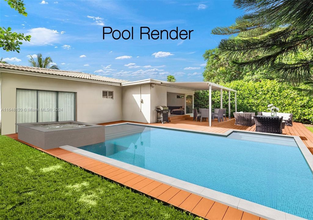 This is a pool render. Pool plans available.