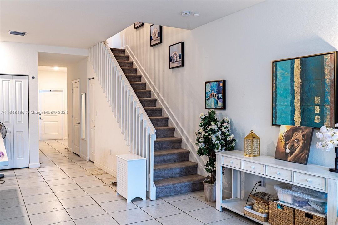 half bath on lower level opens to rear patio