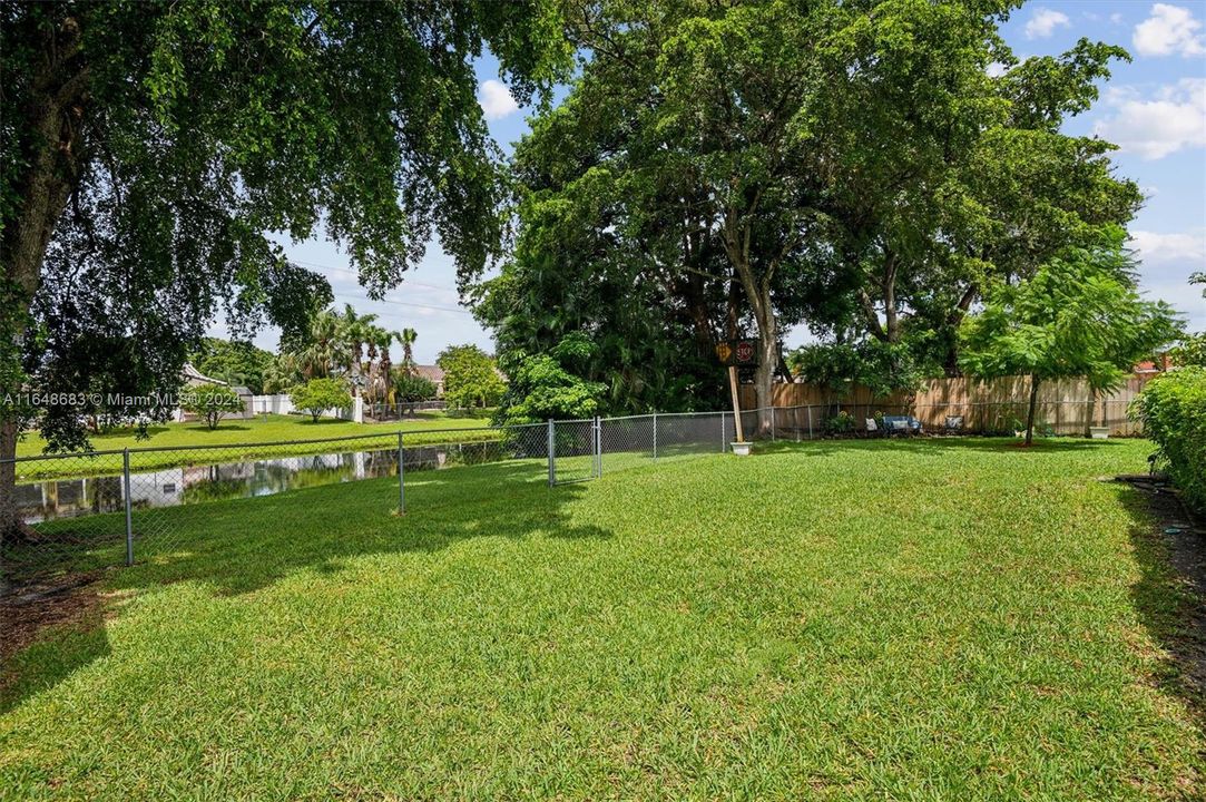 Spacious and private back yard