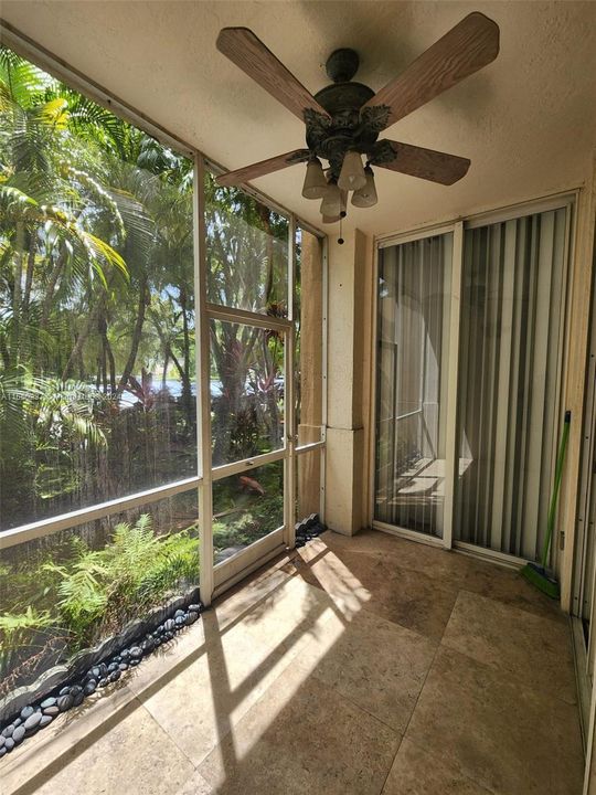 Screened balcony has access prom living & Bedroom