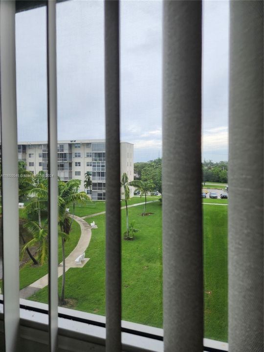 View of grounds from bedroom window